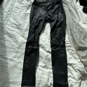 Rag & Bone Black Leather Skinny Pants